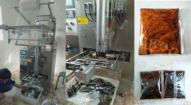 火鍋底料包裝機與樣品圖